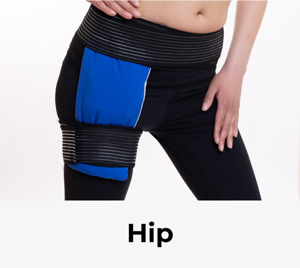 Thermal Pocket ice pack with compression bands on hip